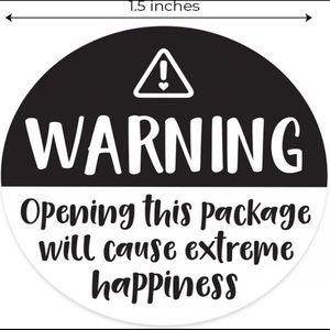 100 pcs|Warning Extreme Happiness Package Stickers